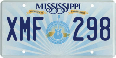 MS license plate XMF298