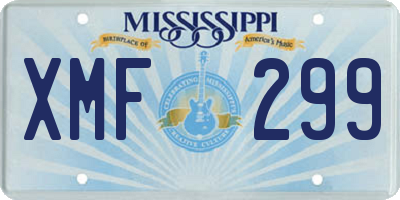 MS license plate XMF299