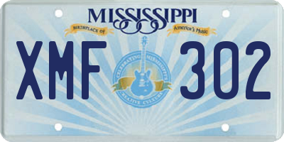 MS license plate XMF302