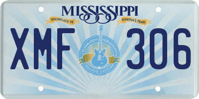 MS license plate XMF306