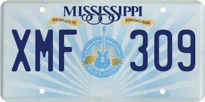 MS license plate XMF309