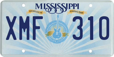 MS license plate XMF310