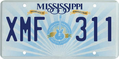 MS license plate XMF311