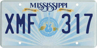MS license plate XMF317