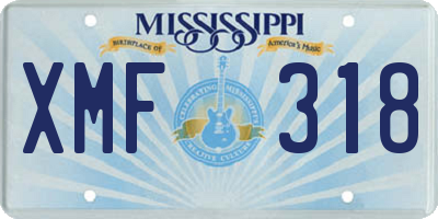 MS license plate XMF318