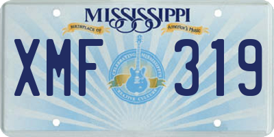 MS license plate XMF319