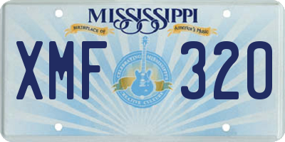 MS license plate XMF320