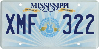 MS license plate XMF322