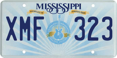 MS license plate XMF323
