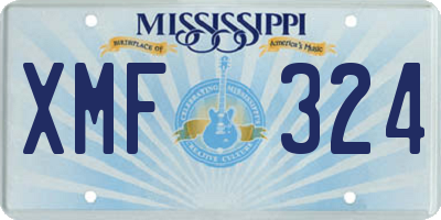 MS license plate XMF324