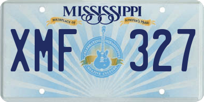 MS license plate XMF327