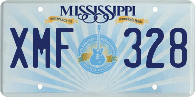 MS license plate XMF328