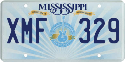 MS license plate XMF329
