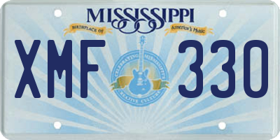 MS license plate XMF330