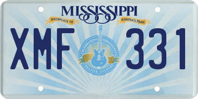 MS license plate XMF331