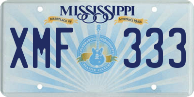 MS license plate XMF333