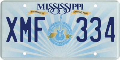 MS license plate XMF334