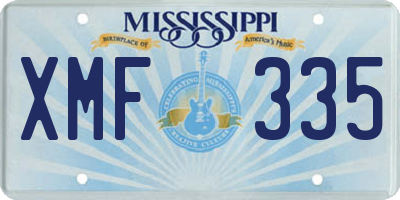 MS license plate XMF335