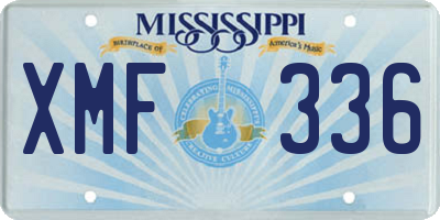 MS license plate XMF336