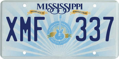 MS license plate XMF337