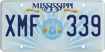 MS license plate XMF339