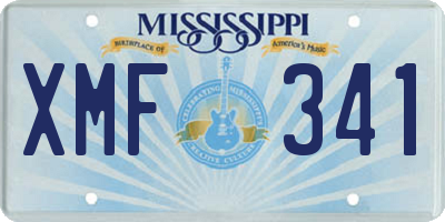 MS license plate XMF341