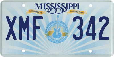 MS license plate XMF342