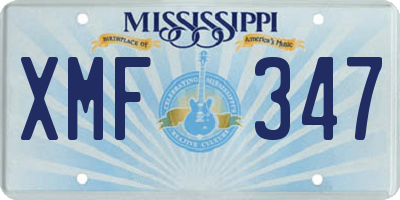 MS license plate XMF347