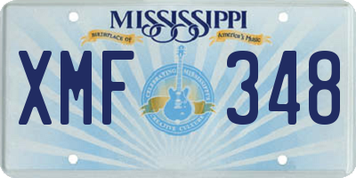MS license plate XMF348