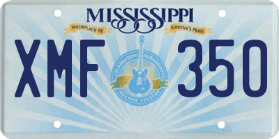 MS license plate XMF350