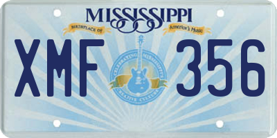 MS license plate XMF356