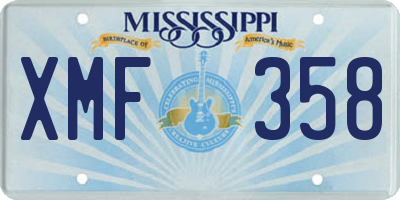 MS license plate XMF358