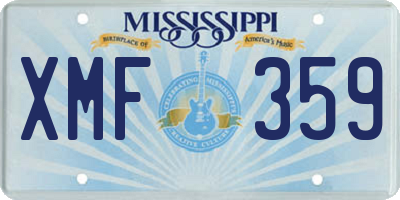MS license plate XMF359