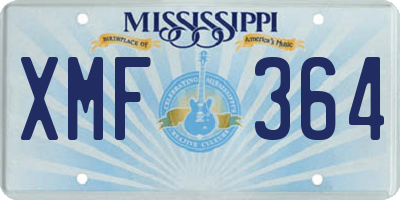 MS license plate XMF364