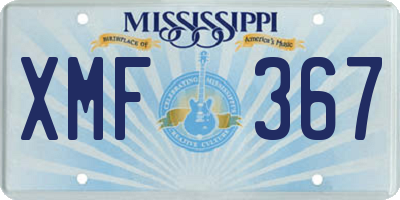 MS license plate XMF367