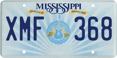 MS license plate XMF368