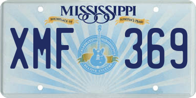 MS license plate XMF369