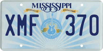MS license plate XMF370