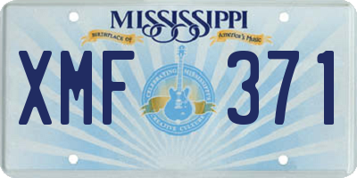 MS license plate XMF371