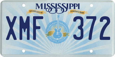 MS license plate XMF372