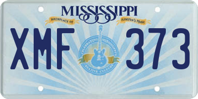 MS license plate XMF373
