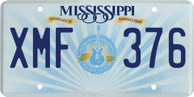 MS license plate XMF376