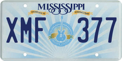 MS license plate XMF377