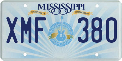 MS license plate XMF380