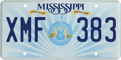 MS license plate XMF383