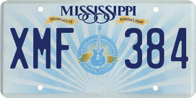MS license plate XMF384