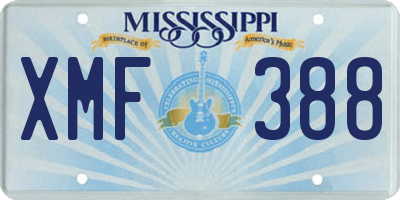 MS license plate XMF388