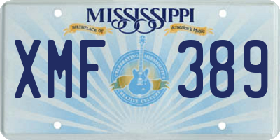 MS license plate XMF389