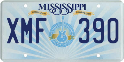 MS license plate XMF390