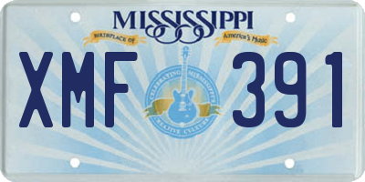 MS license plate XMF391